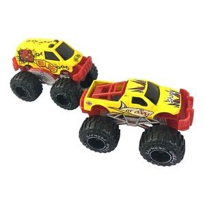 Lot 2 Monster Trucks Die Cast "Bull Dog" by Greenbrier and "Shark" by Sun Toys